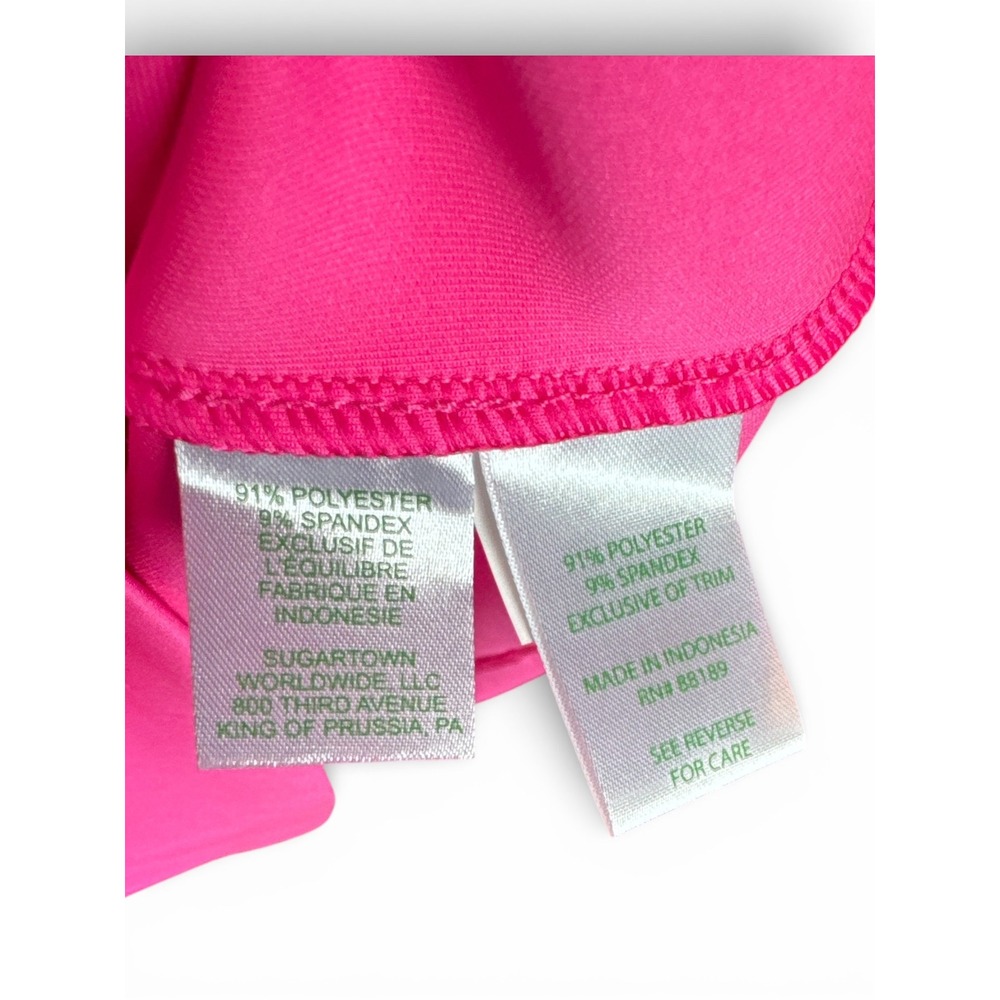 Lilly Pulitzer Girls Elize Dress Raz‎ Berry Pink Gold Trim XL 12-14 NWT - Picture 7 of 12
